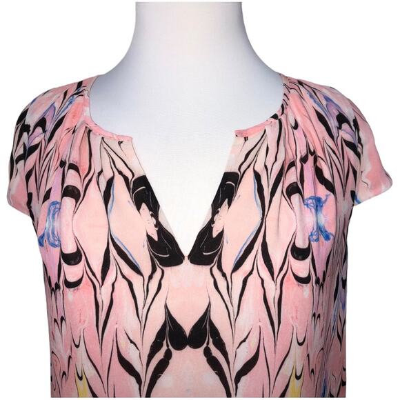 J Crew Cap Sleeve Marble Print Top 4 EUC - Picture 3 of 9